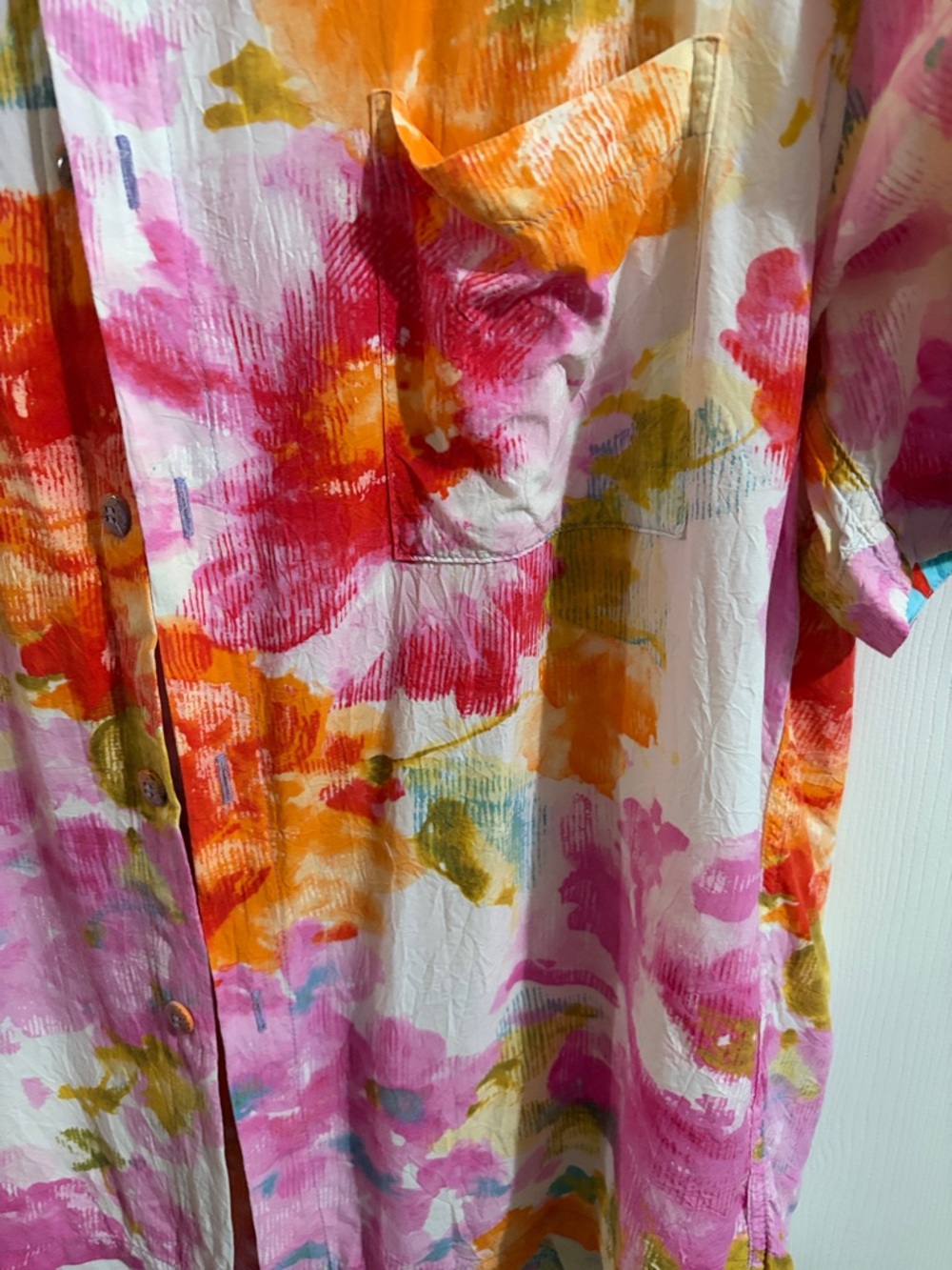 Jams World Pink, Orange & Green Floral Short-Sleeve Button-Down - Picture 3 of 11
